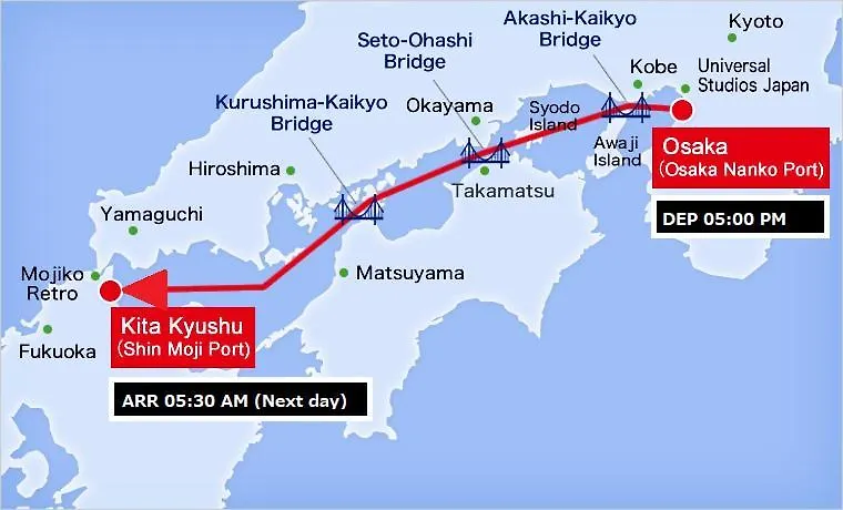 מלון Meimon Taiyo Ferry 1St Sailing From Osaka To Kitakyushu 0*,  יפן